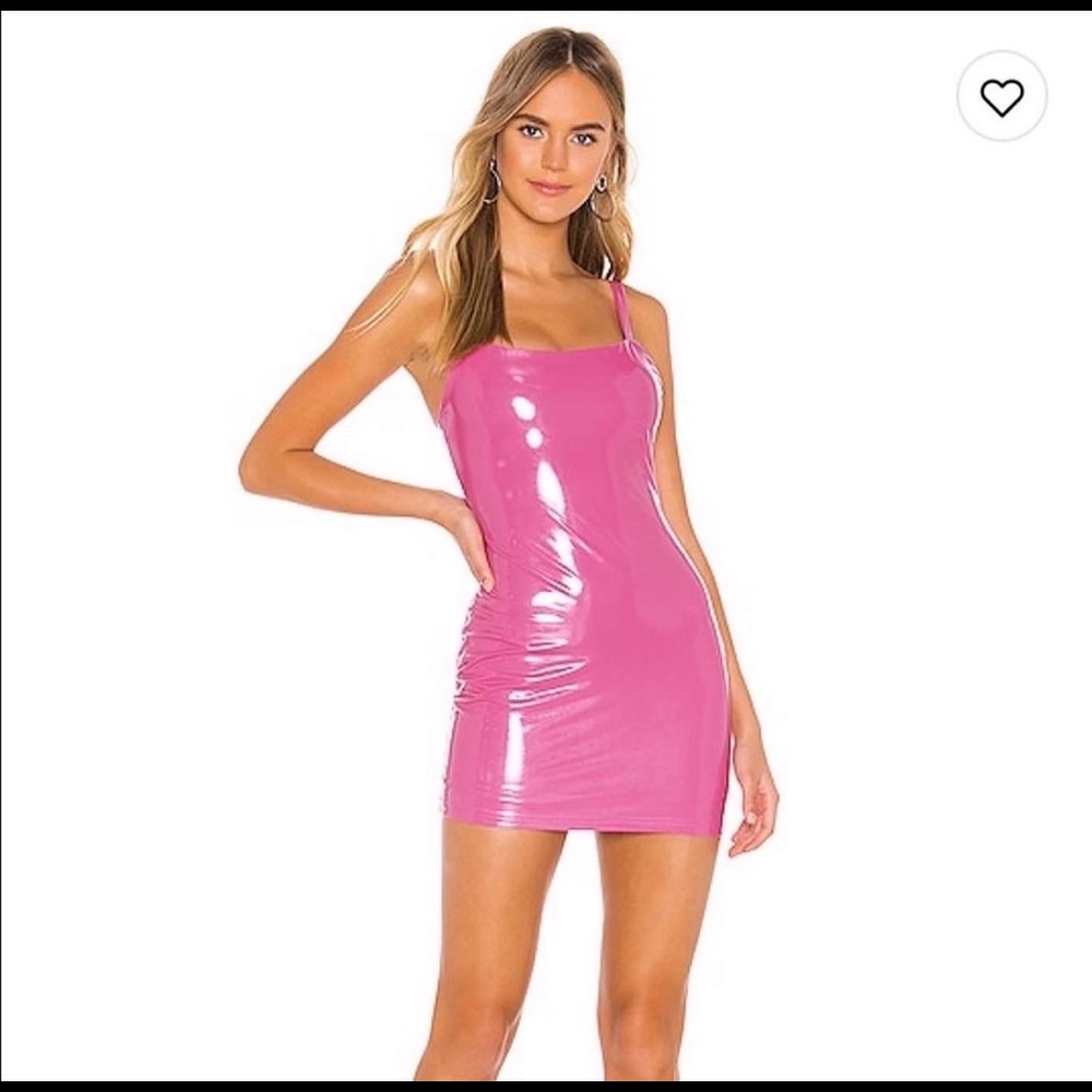 superdown pink latex dress